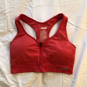 Avia Zip Front Sports Bra Orange Medium